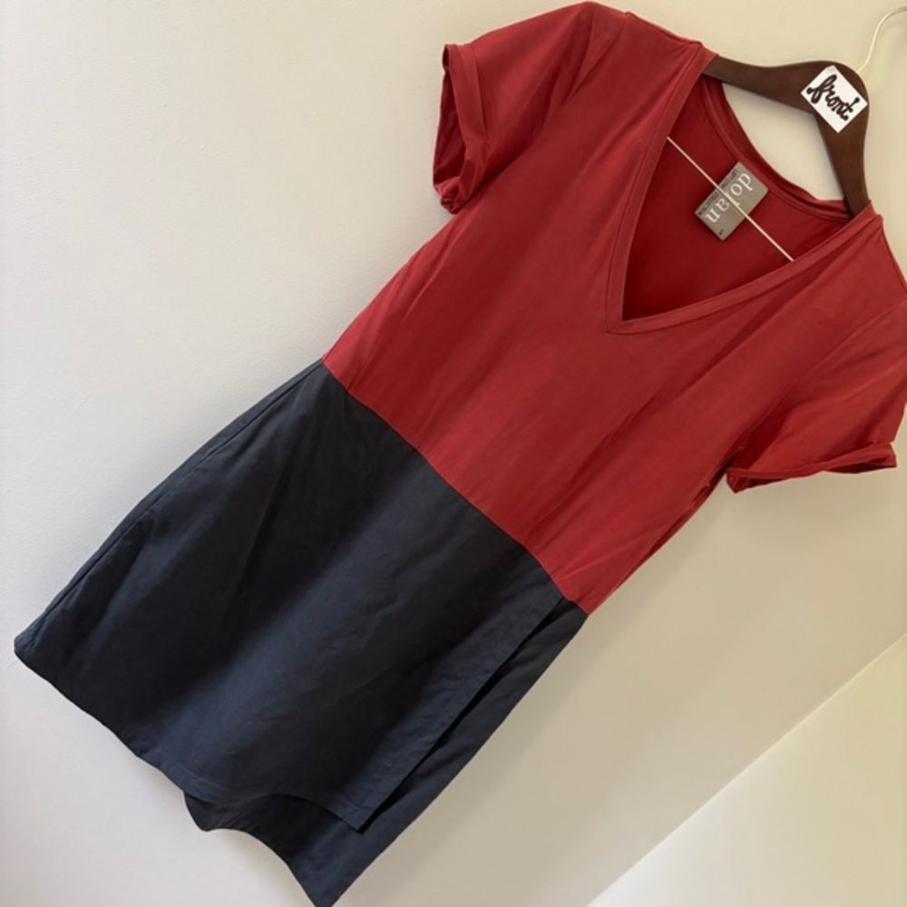 Dolan Left Coast Collection Red Dark Gray Cupro Tencel Fabric Women's S